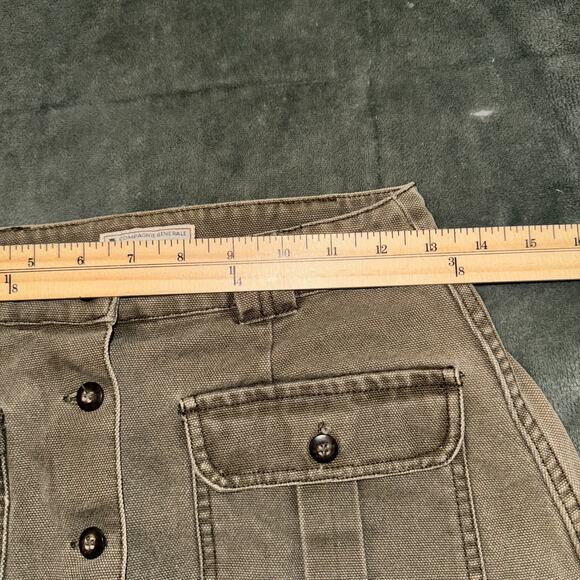 Vintage Y2K Aeropostale Utility Mini Skirt Women's 4 Olive Green Button Front - Picture 5 of 5